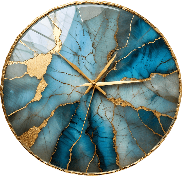 Celestial Grace – Luxury Design Labradorite Clock PNG product image (1)
