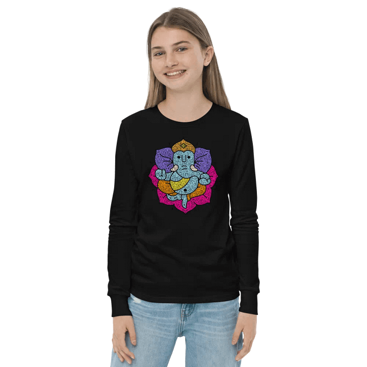 Ganesha Mosaic Lotus Tee: Vibrant Spiritual Art product image (2)