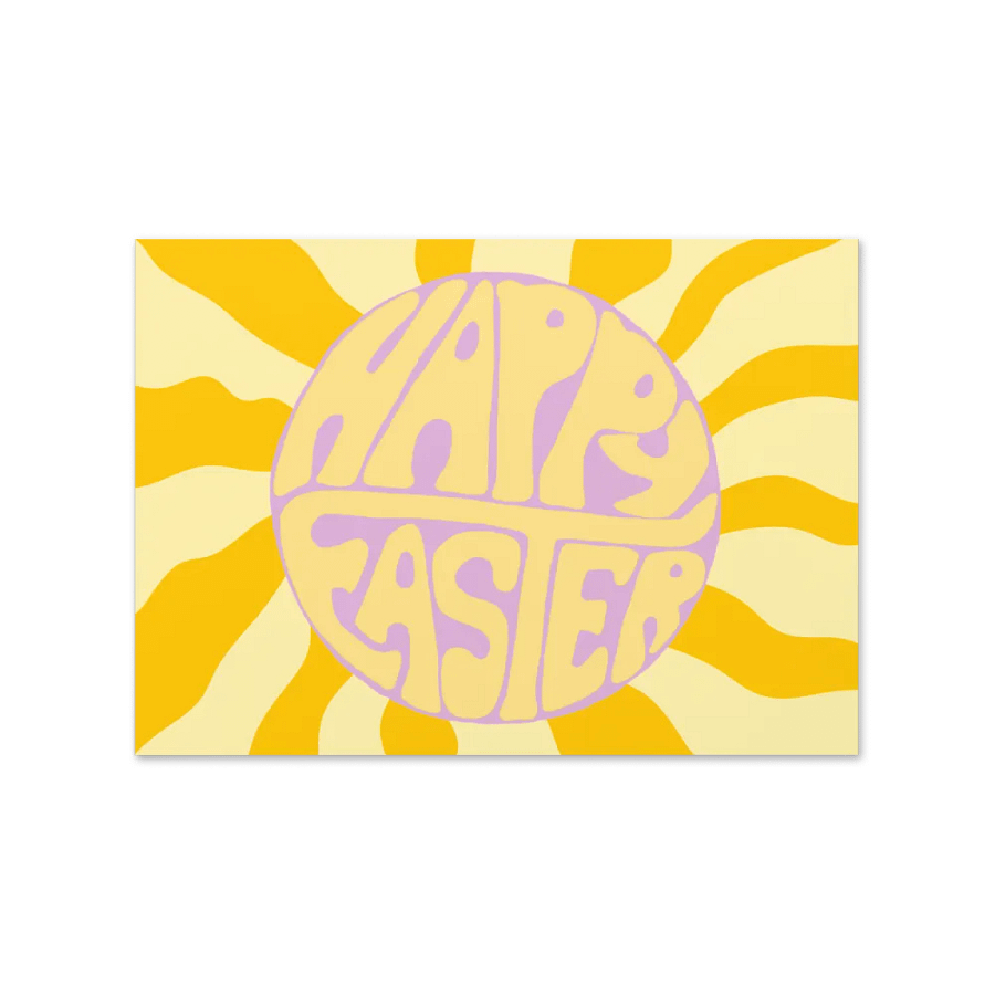 Happy Easter retro landscape greetings card product image (4)
