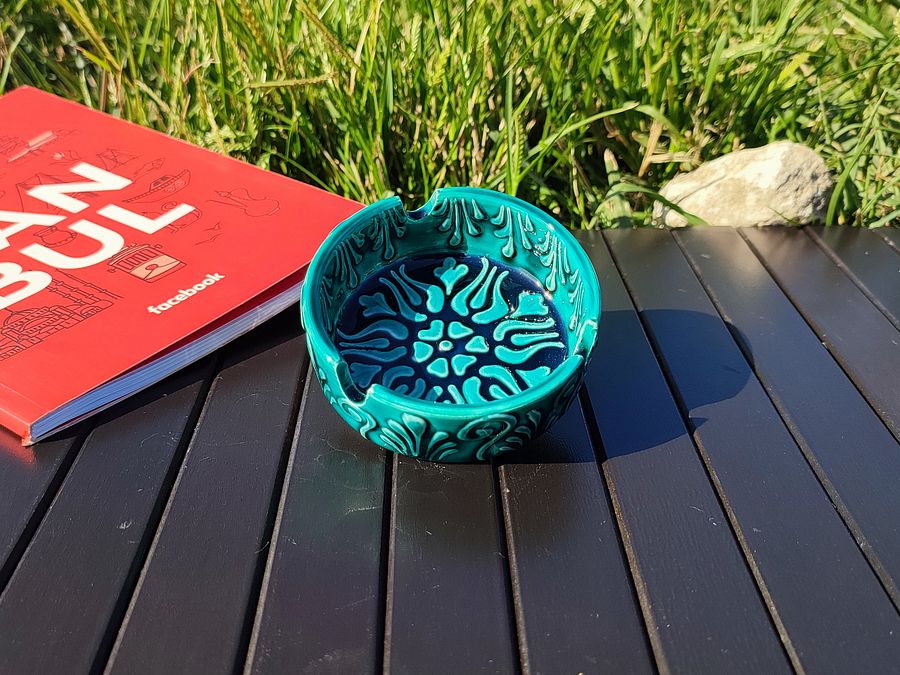 Handmade Turquoise Ceramic Ashtray – Unique Artisanal Home Decor, directly from the shores of the Bosphorus! product image (6)
