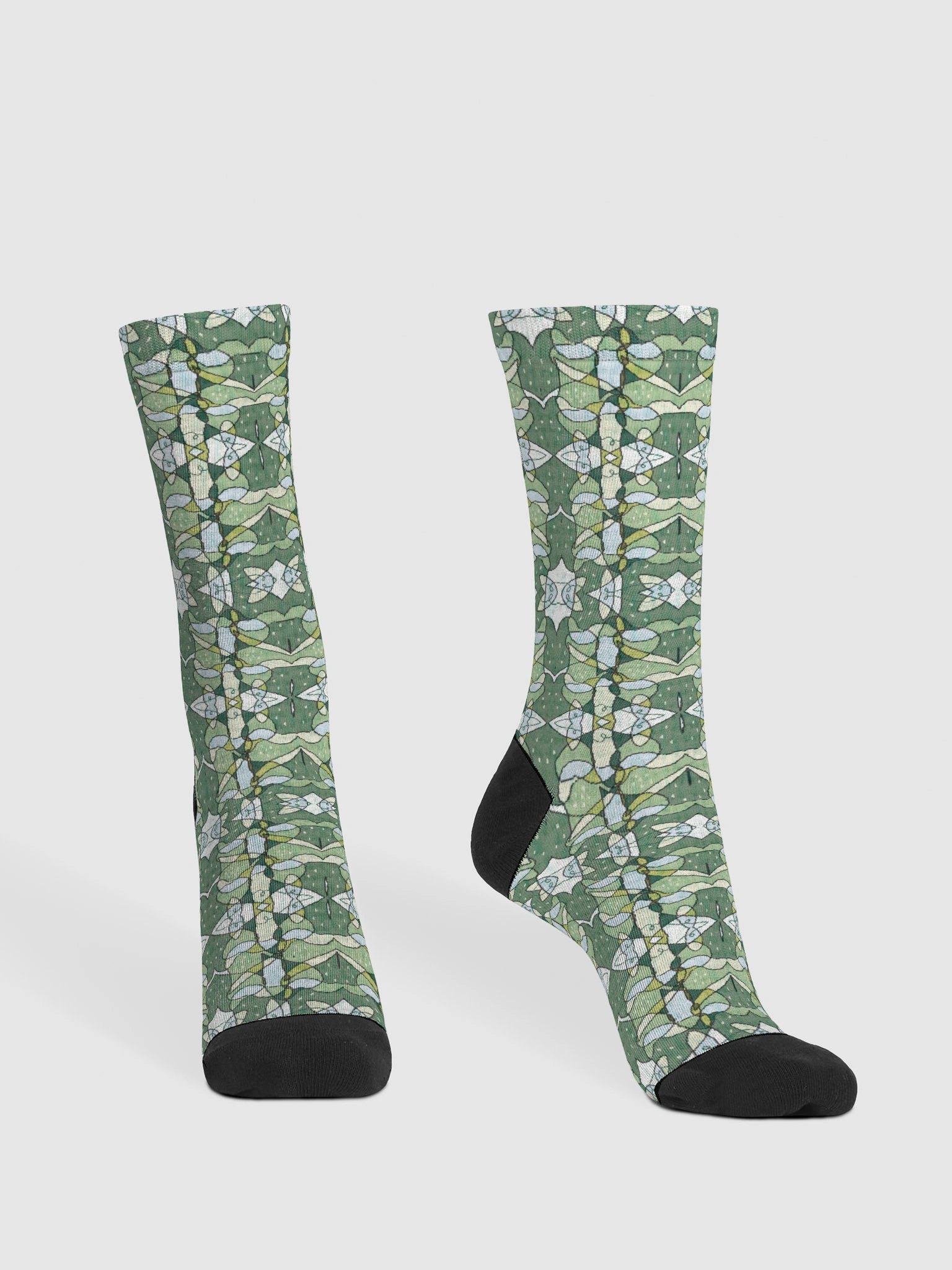 Cucumber Lineage – Sustainable Geometric Crew Socks product image (2)