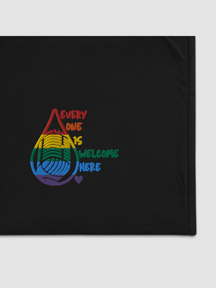 Embroidered Premium Every One Is Welcome Here Sherpa Blanket product image (2)