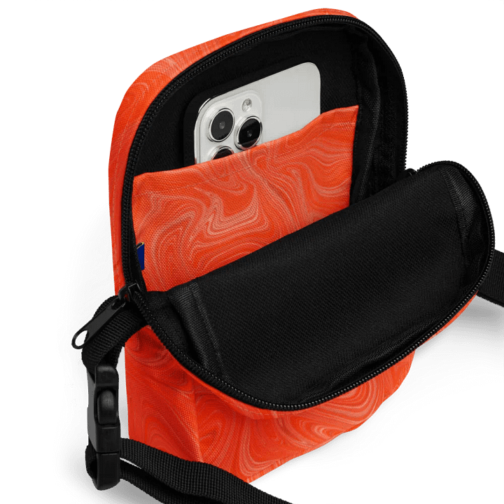 Utility Crossbody Bag - Orange Brown Fluid Swirls product image (2)