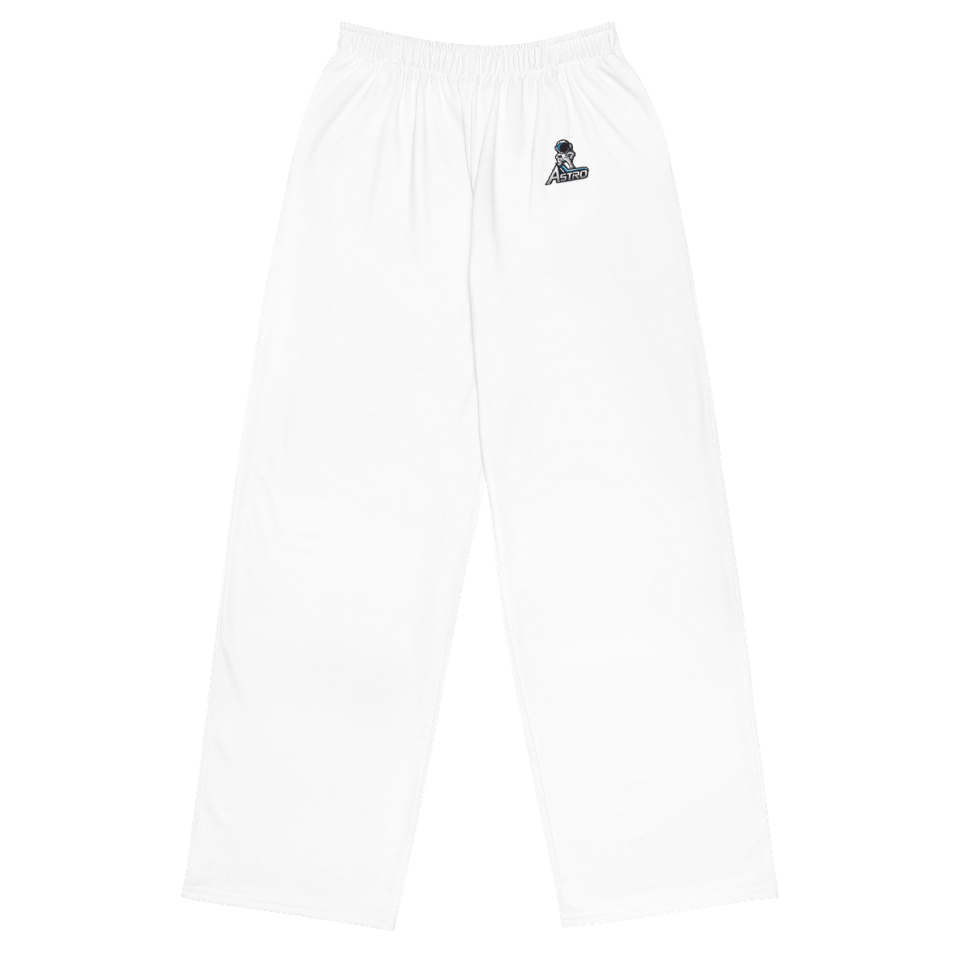 Trendy Astro Unisex Wide-Leg Pants with Exclusive Astronaut Design - White product image (1)