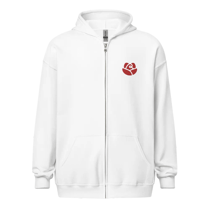 Gildan Unisex Heavy Blend Zip Embroidered Hoodie - White product image (1)