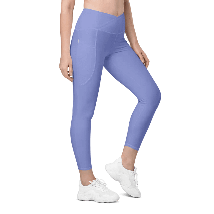 Plain Light Purple True Summer Women's High Waisted Premium Crossover Leggings with Pockets by Treasure Pie product image (1)