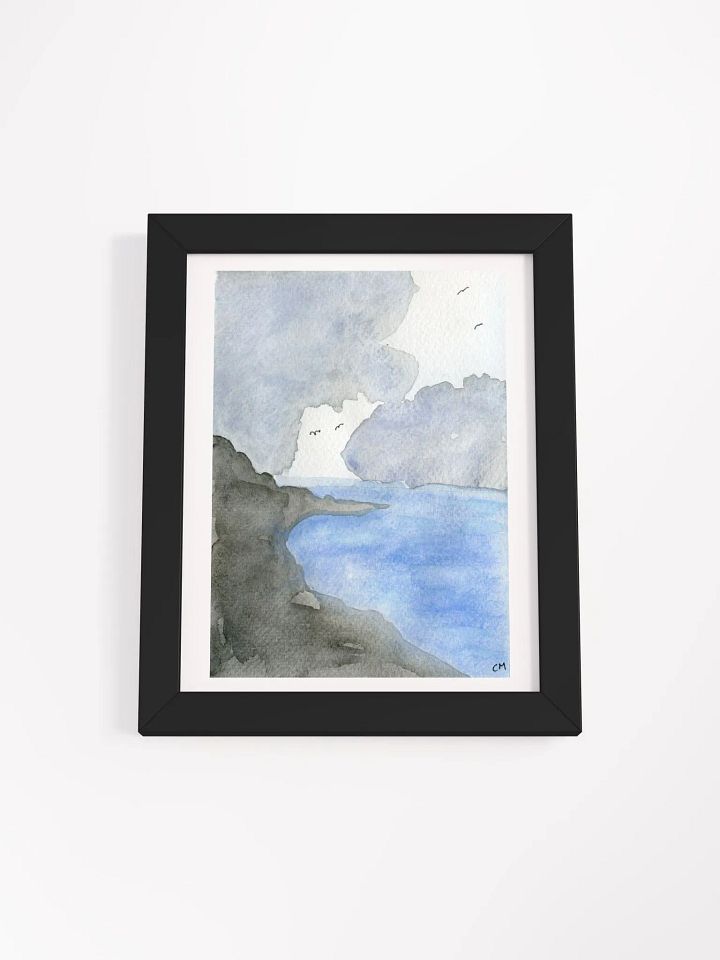 A View of Coastline: Watercolor Landscape Framed Poster product image (1)