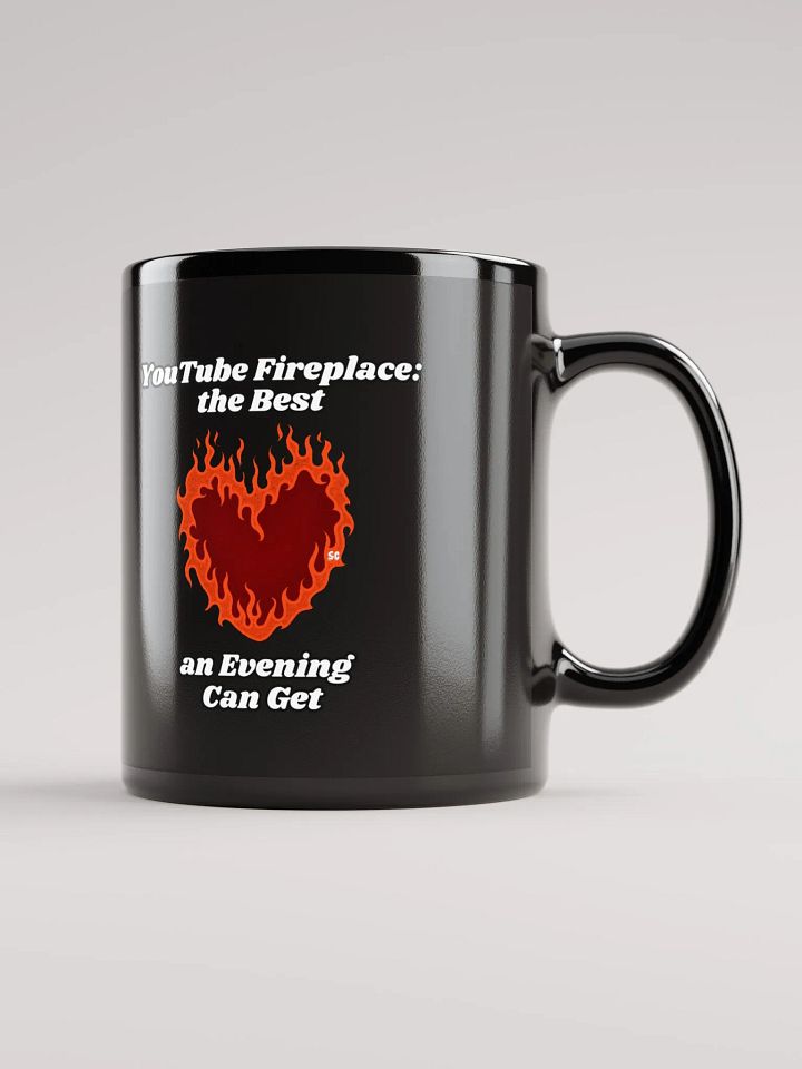 Flaming Heart - YouTube Fireplace: The Best an Evening Can Get | Black Glossy Mug product image (1)