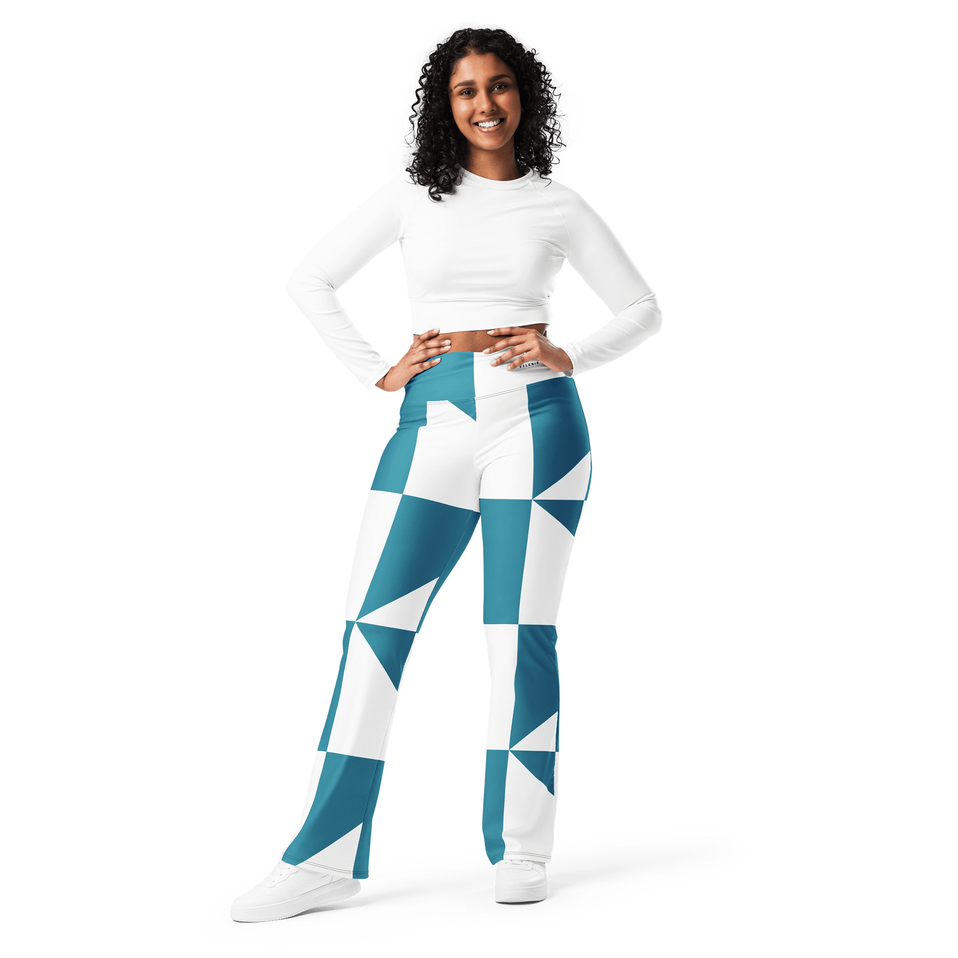 Velenir Blue Tri Women Flare Leggings product image (10)