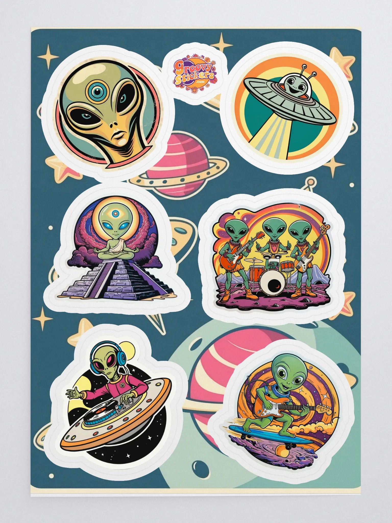 Groovy Aliens Sticker Sheet product image (3)