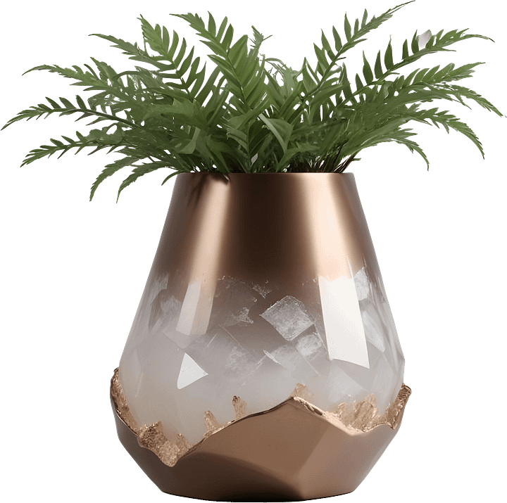 Glamour Organique – vase bronze and quartz, PNG product image (1)