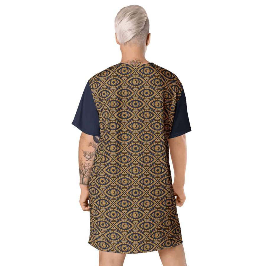 Boho Celestial Eyes Stars & Moons T-Shirt Dress product image (6)
