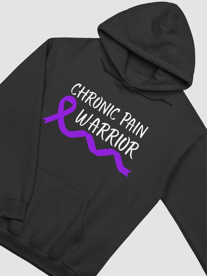Chronic Pain Warrior Bottom Ribbon Hoodie- White Print product image (2)