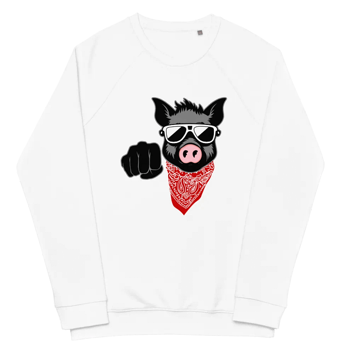 Kinky Fist Pig · organic raglan sweatshirt product image (2)