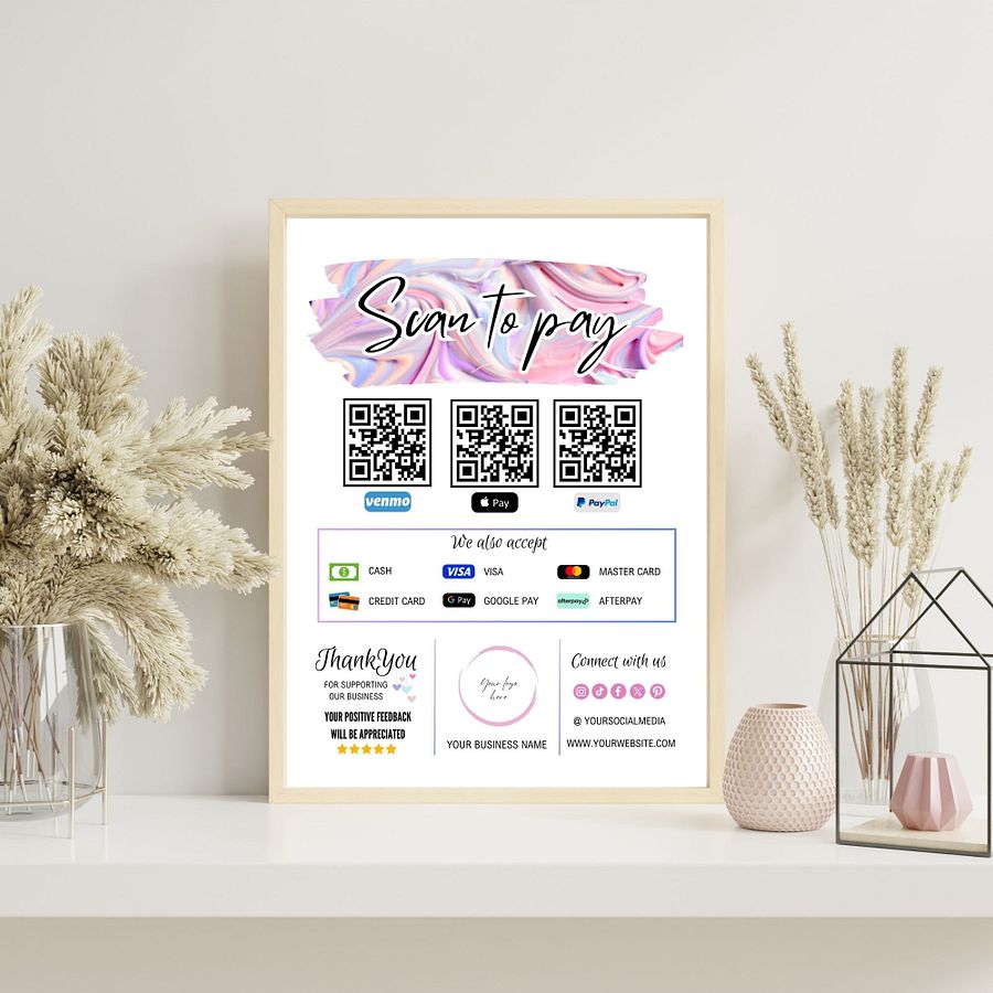 Emily - Scan To Pay QR Code Sign Template product image (6)