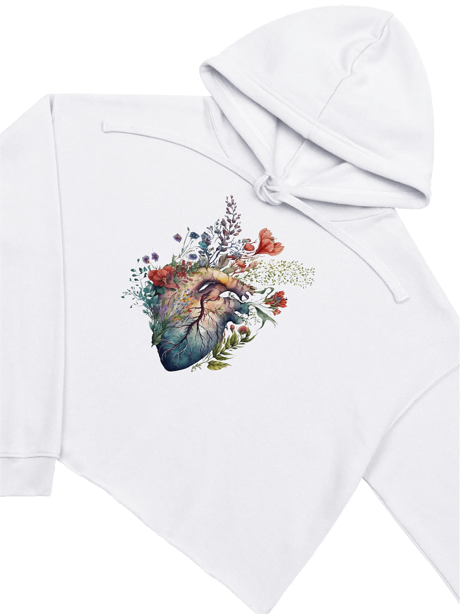 Floral Anatomy Heart Crop Hoodie – Wildflower Watercolor product image (13)