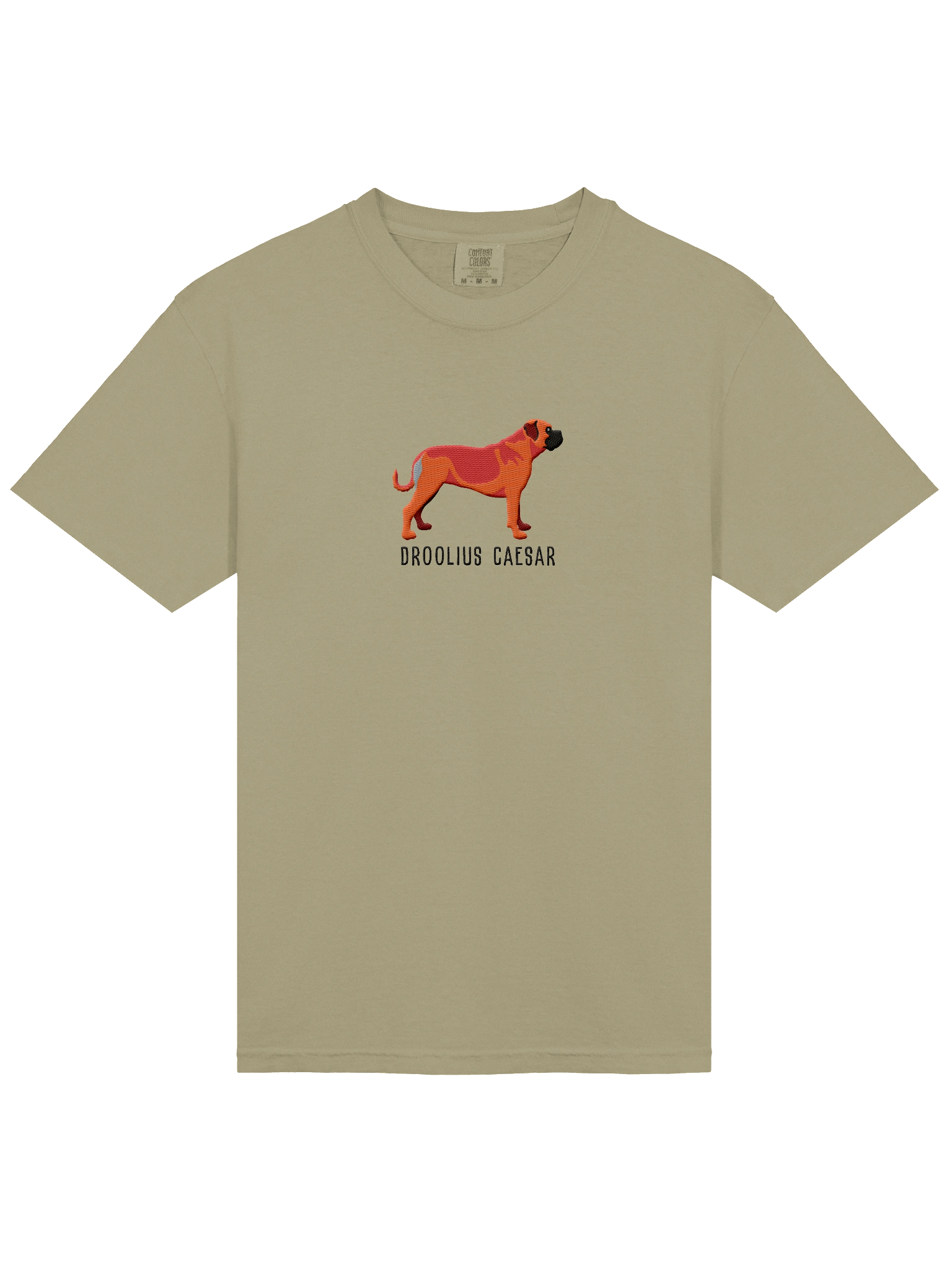 Droolius Caesar T-Shirt(Embroidered) of a Bullmastiff(Red) product image (14)