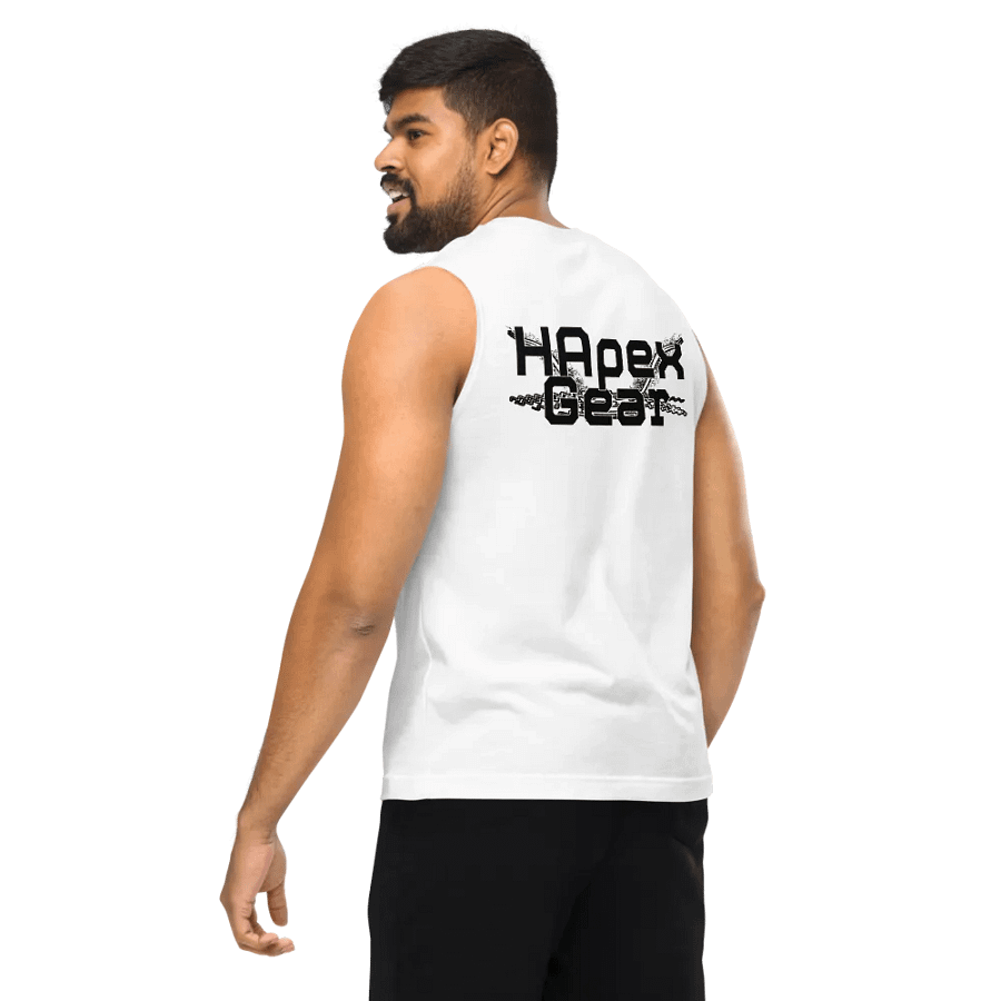 Muscle Tank - Embroidered - Black HApex Gear White Logo product image (11)