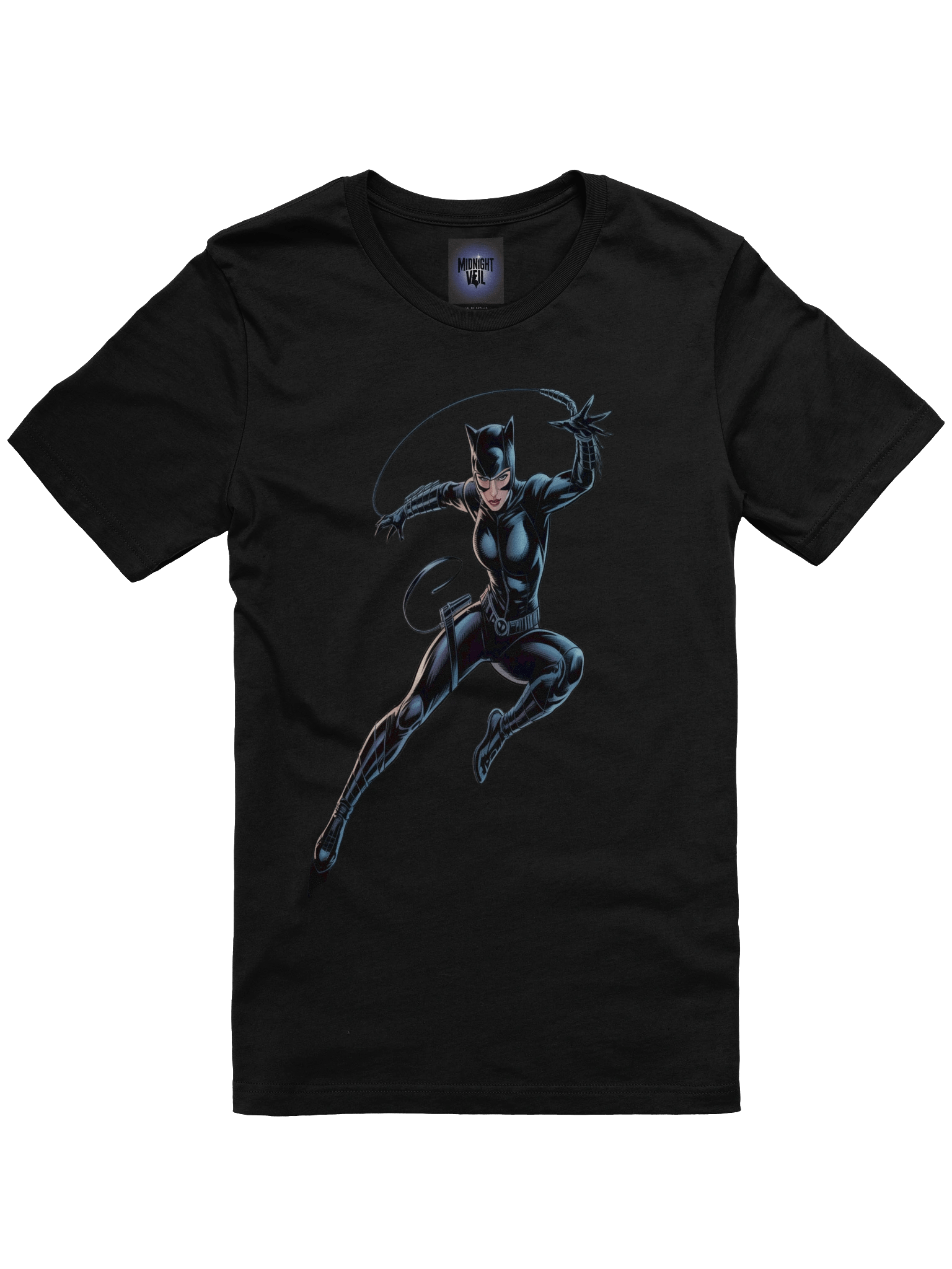 Midnight Pounce: Catwoman's Lethal Leap T-Shirt product image (3)