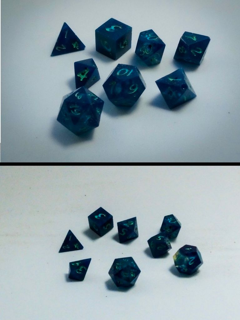 Mini Blue TTRPG 7x Dice Set (+Bonus D4) product image (3)