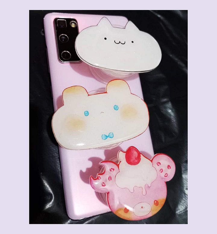 OC phone grips- original characters animal artwork product image (1)