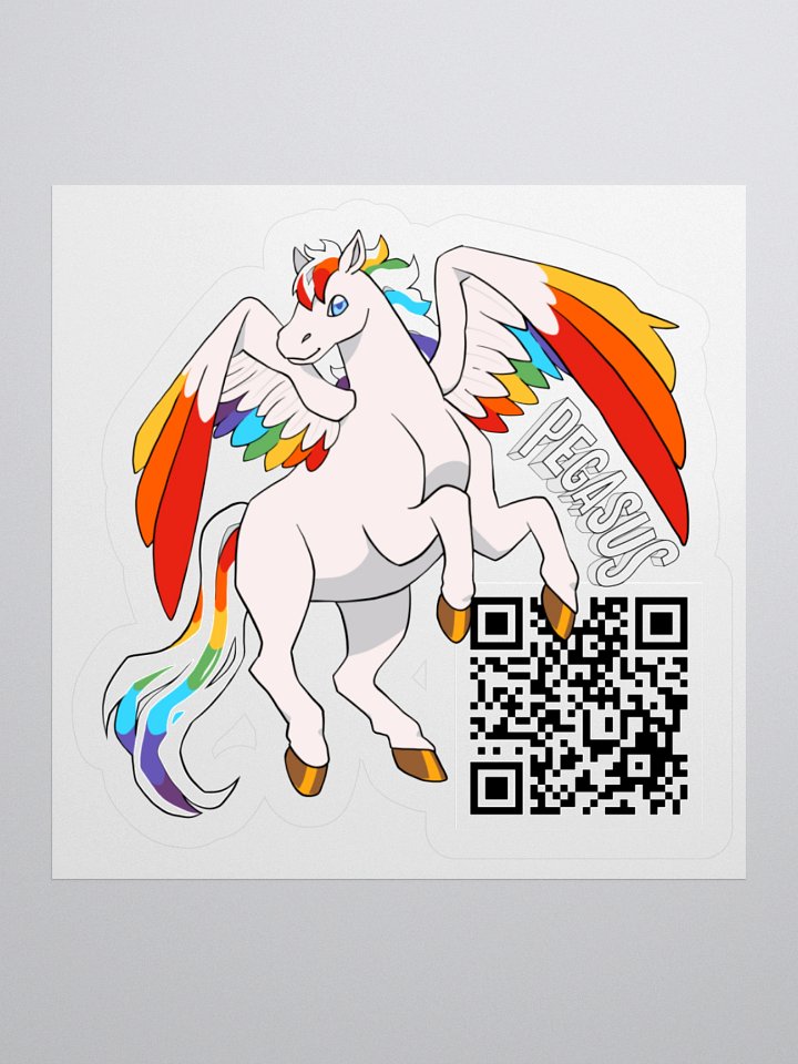 Rainbow Pegasus Kiss Cut Stickers with QR product image (1)