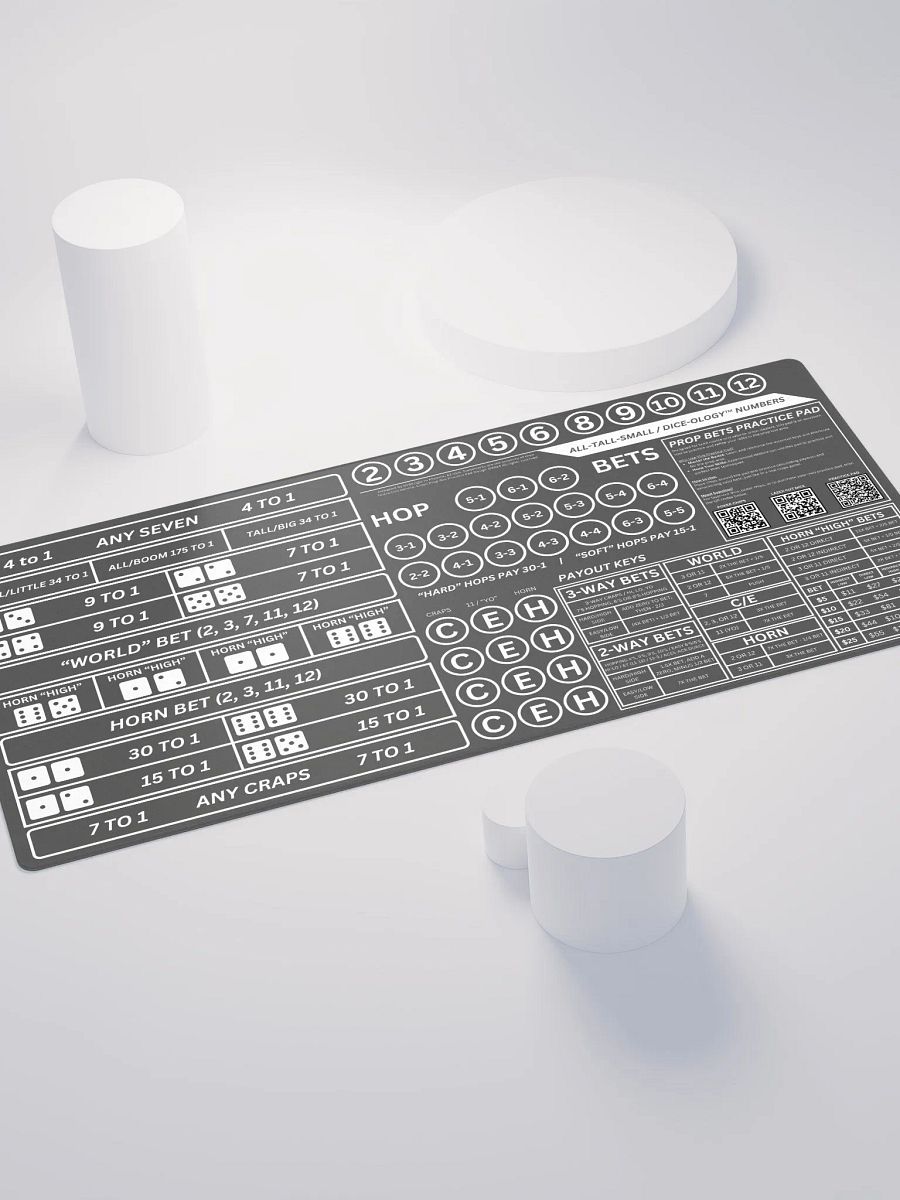 Craps Prop Box Practice Pad - Grayscale product image (4)