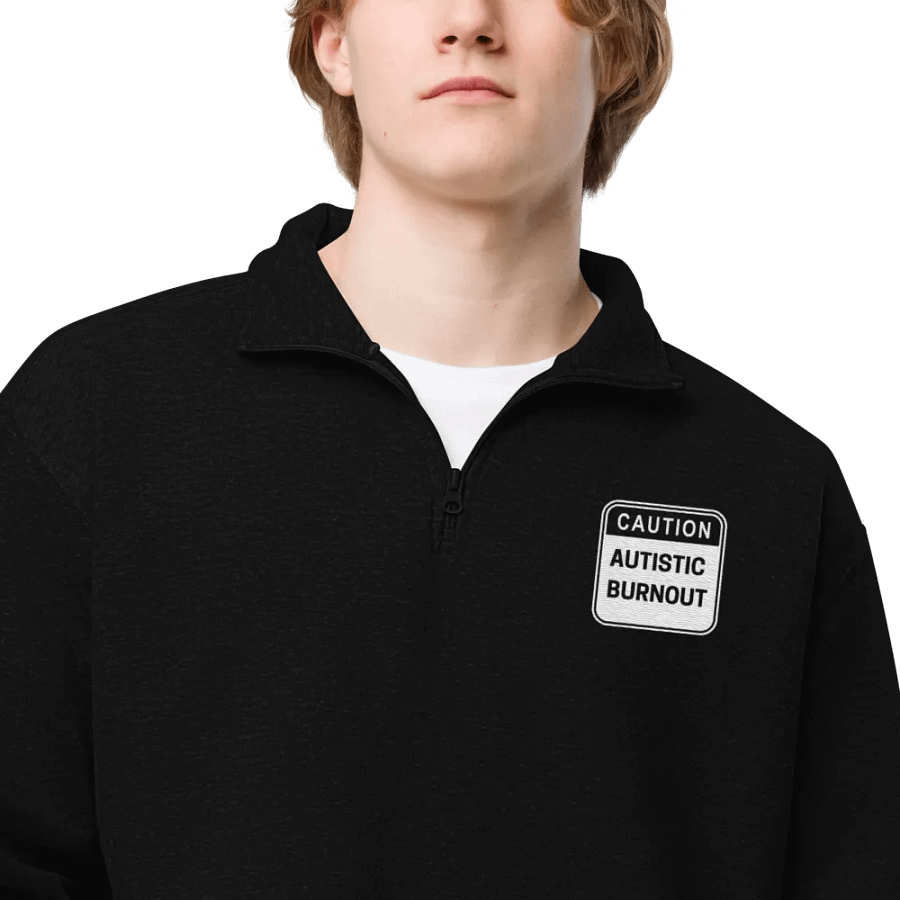 CAUTION: ASD BURNOUT (white outline) embroidered quarter zip product image (4)