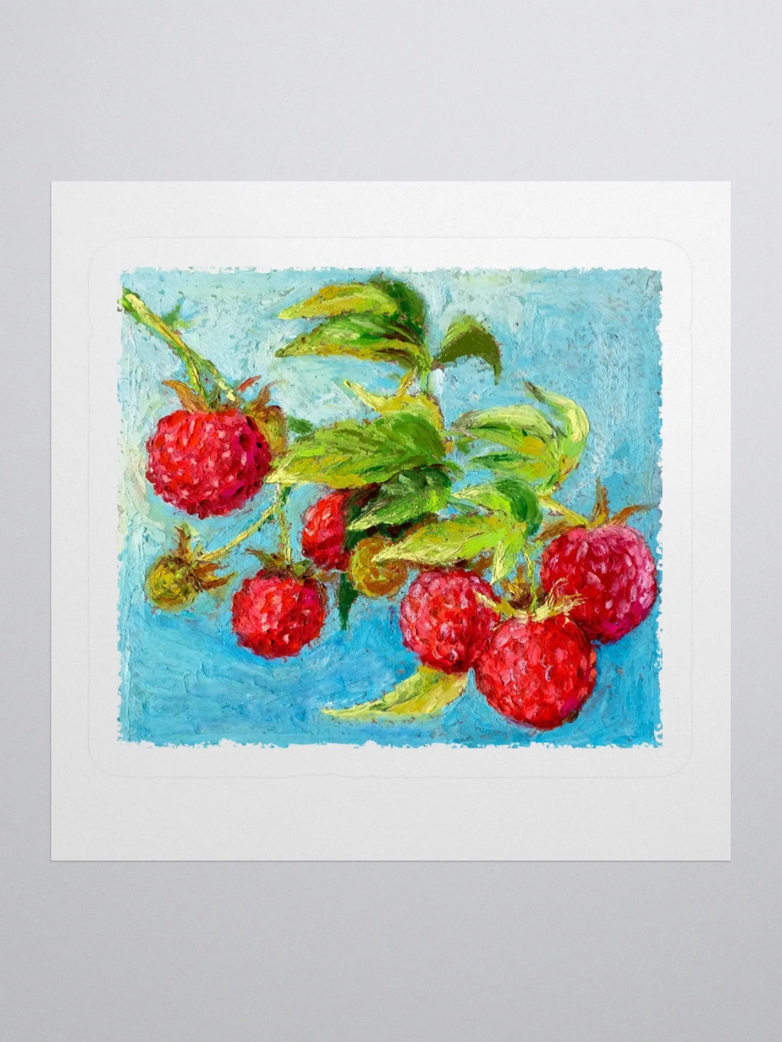 Raspberries illustration sticker product image (2)