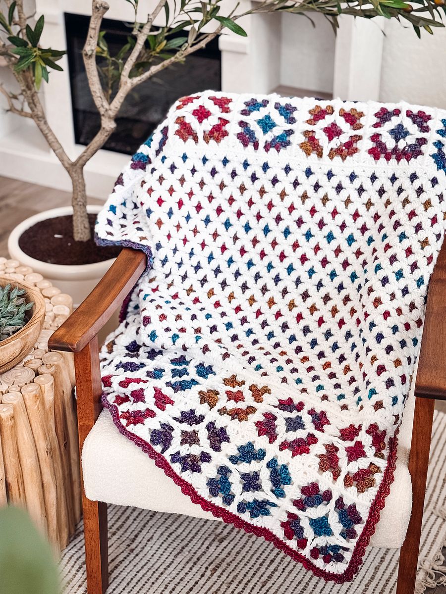 Windowpane Granny Stitch Crochet Blanket Pattern in 7 Sizes product image (3)