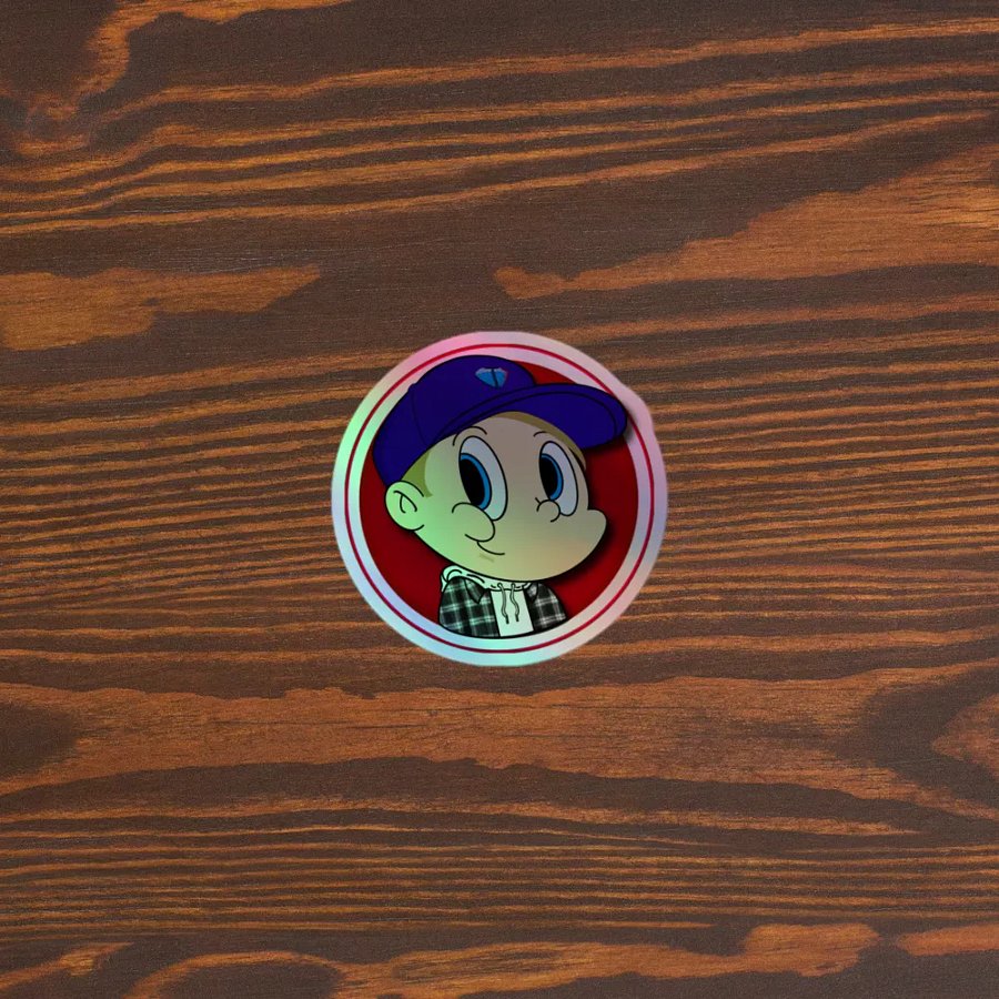 FinesseBoy Red BG Holographic Sticker! product image (5)