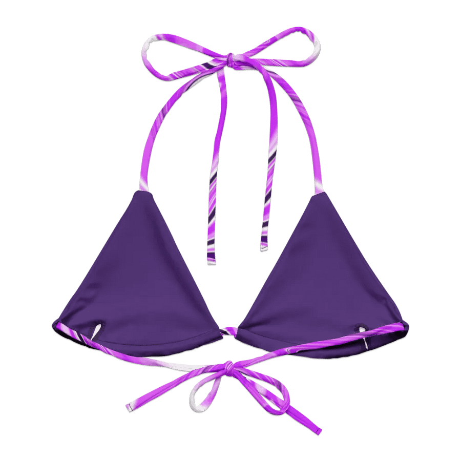 Padded String Bikini Top - Purple Digital Fluid Art product image (7)