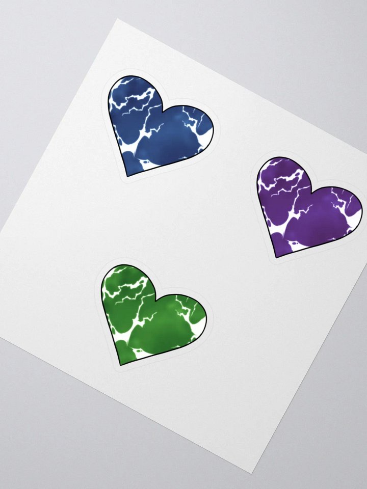 Cool Colored Lightning Hearts Sticker Pack product image (2)