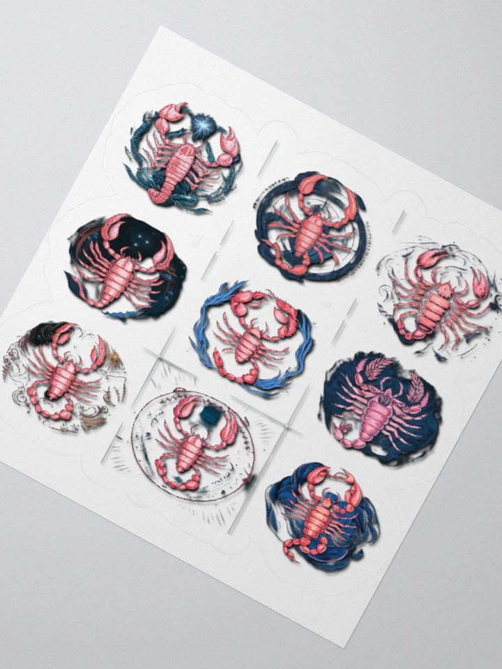 Exclusive Scorpio Zodiac Sticker: Pink Scorpion with Swirling Design - Perfect for Astrology Lovers! product image (6)