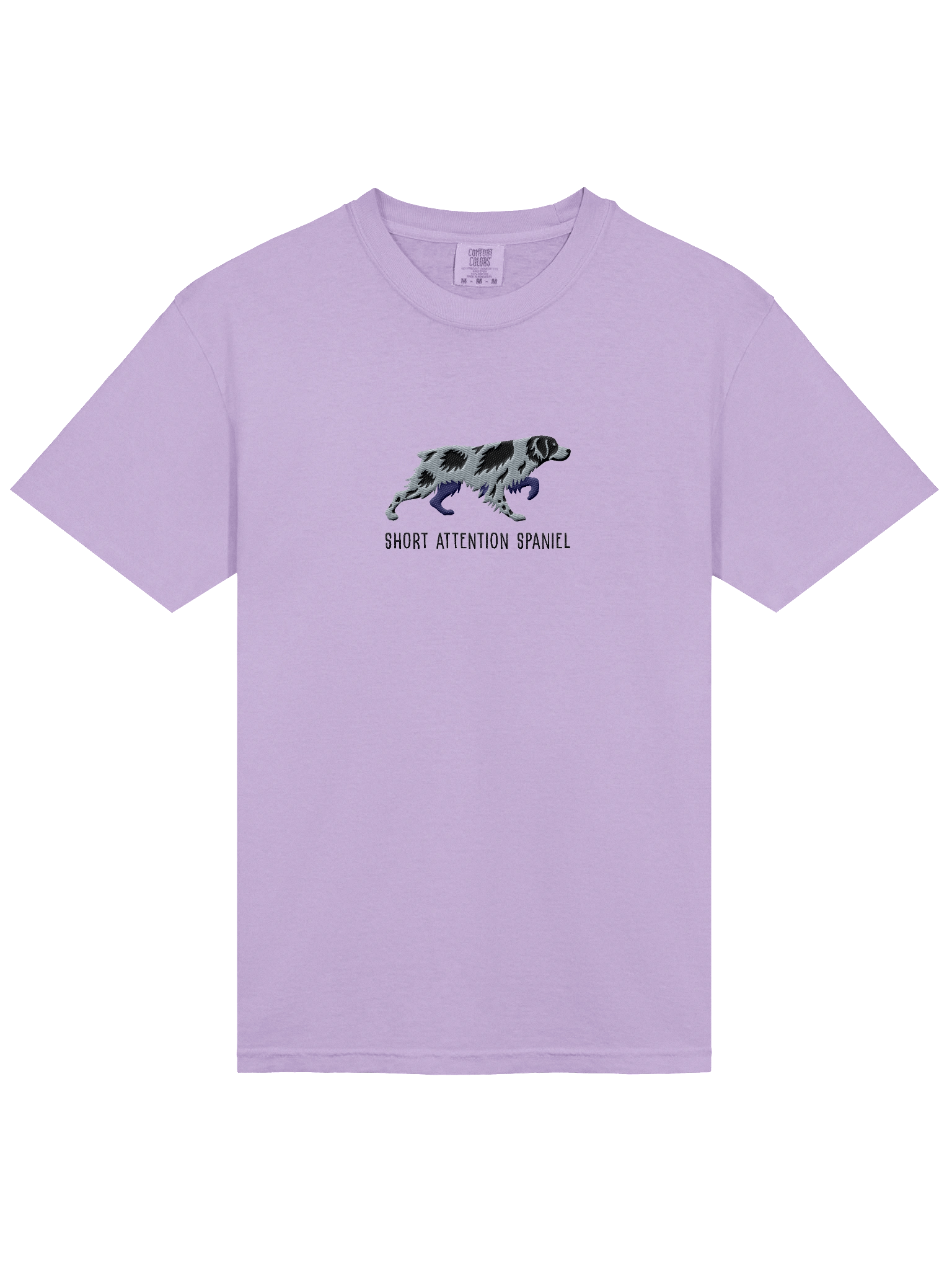 Short Attention Spaniel T-Shirt(Embroidered) of a Brittany Spaniel(Blue Merle) product image (33)