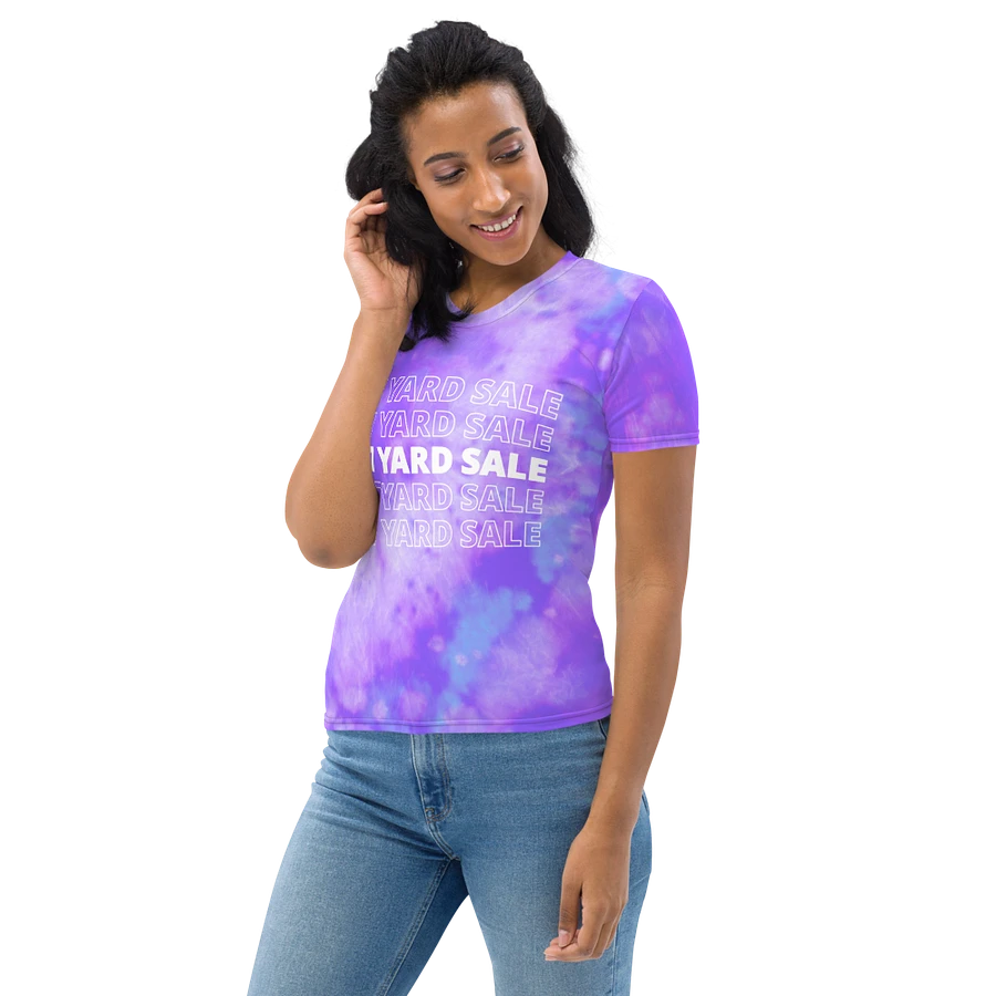 127 Yard Sale (2024) - All-Over Lavender Blue Tie-Dye Print Women's Crew Neck T-Shirt product image (20)