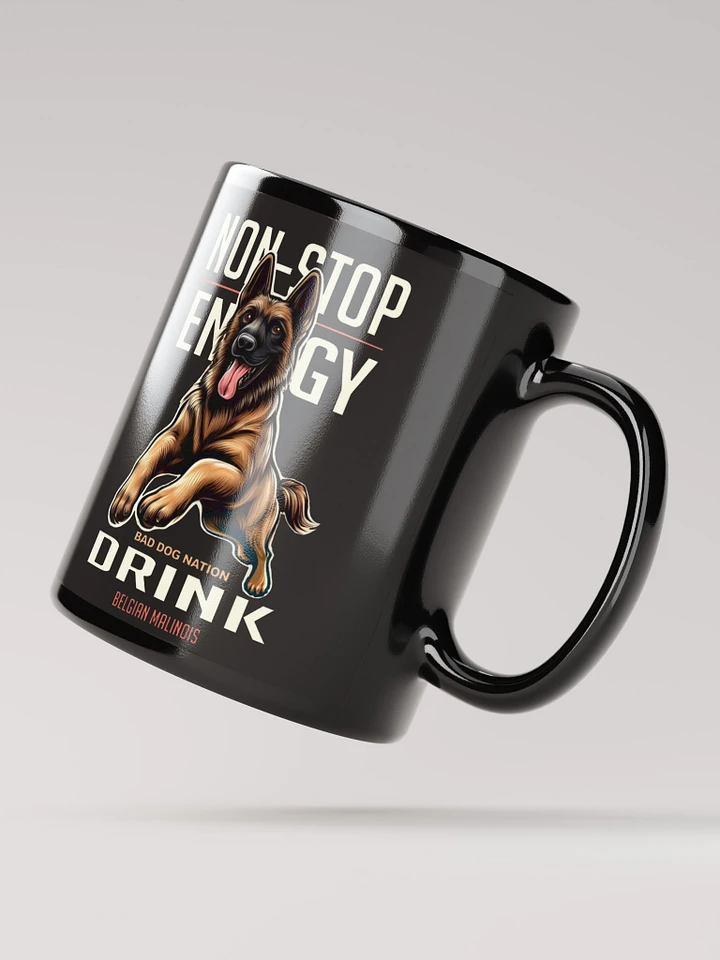 Malinois Energy Drink - Black ceramic mug product image (2)