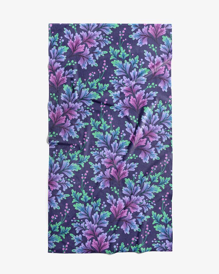Beach Towel - Frilled Foliage / Purple & Teal product image (1)