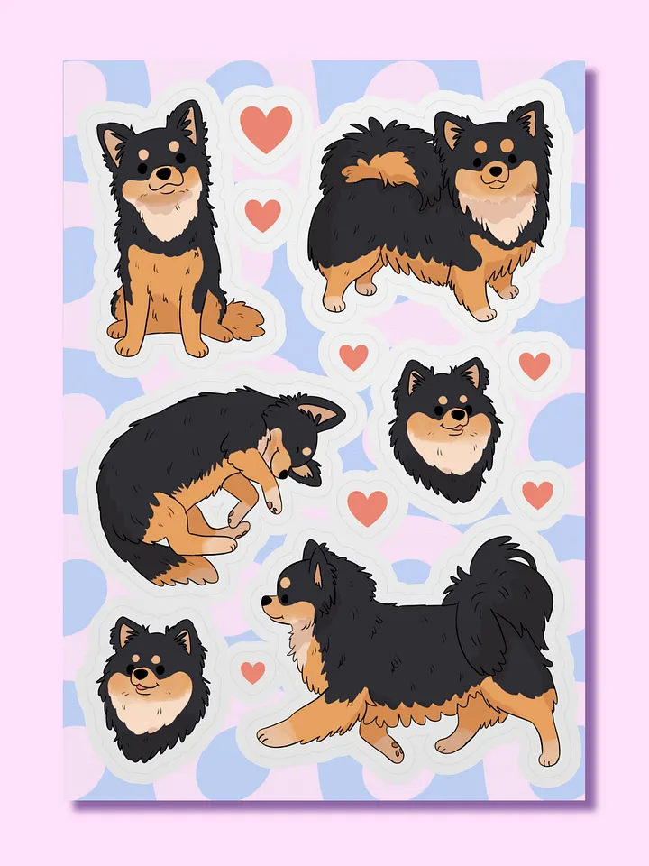 Long Haired Chihuahua Love Sticker Sheet product image (1)