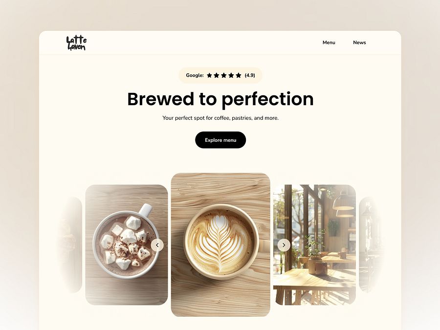 Latte - FREE Framer Restaurant & Cafe Template product image (1)