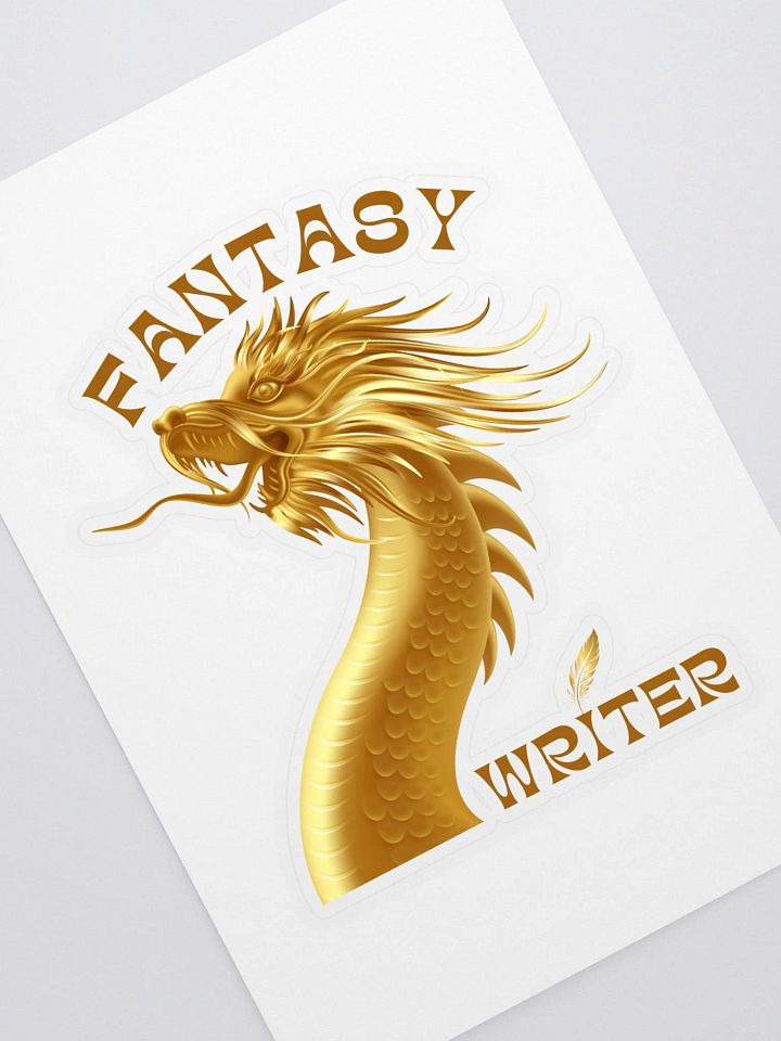 Fantasy Writer Gold Dragon Sticker product image (1)