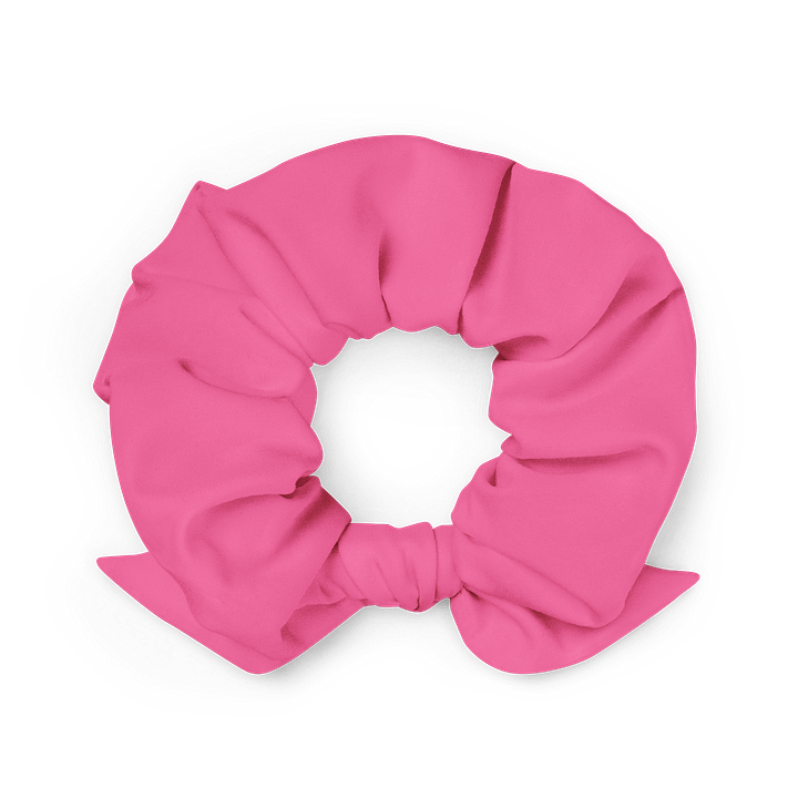 Flamingo Pink Solid Color Eco Friendly Scrunchie with a Bow product image (2)