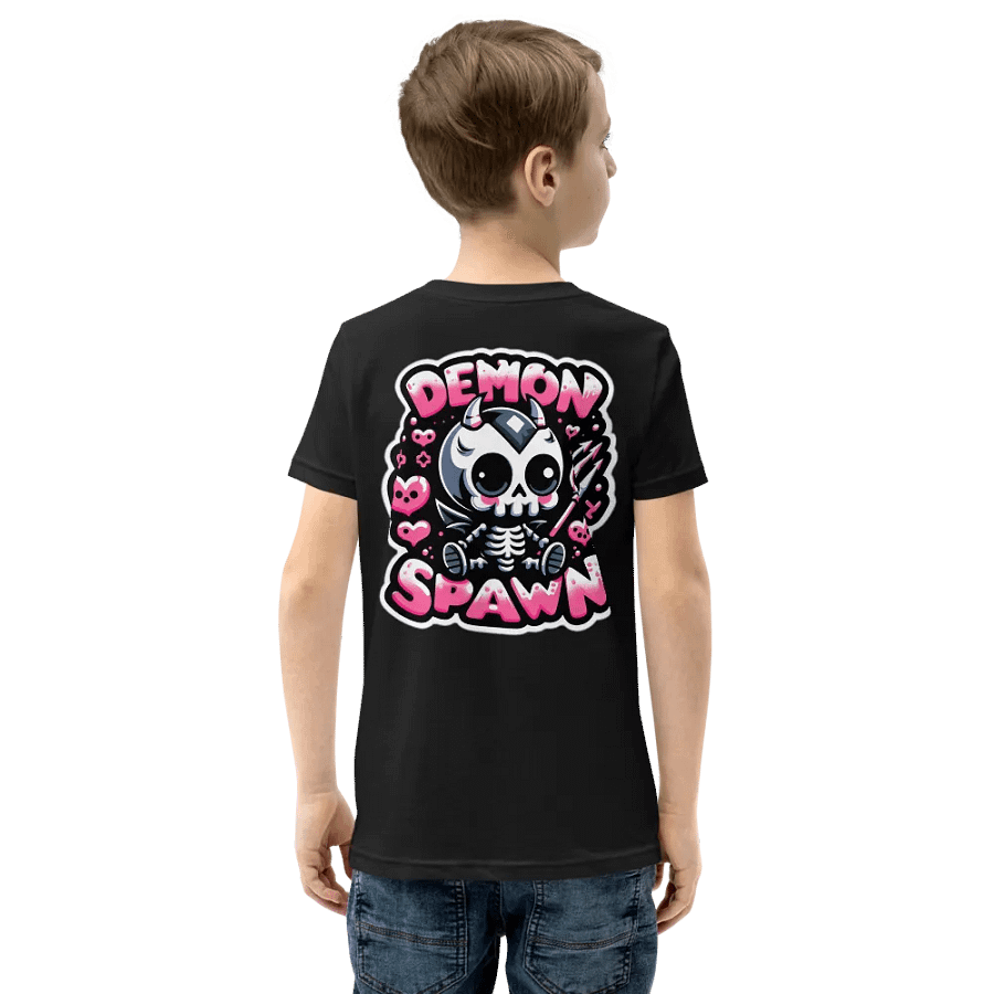 LITTLE EMO Bubble Text Youth, Demon Spawn(Pink) T-Shirt product image (6)