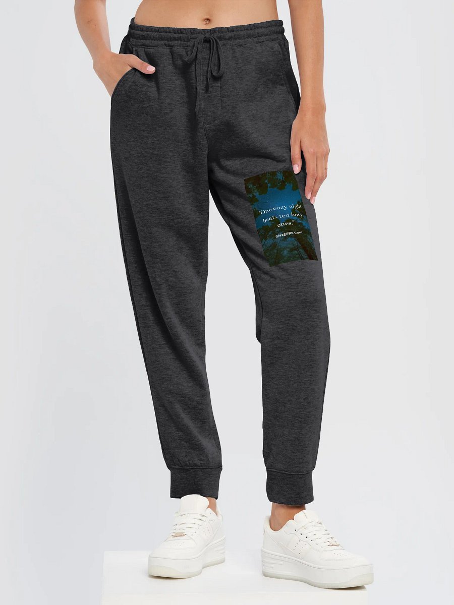 "One cozy night beats ten busy ones" Fleece Joggers product image (6)