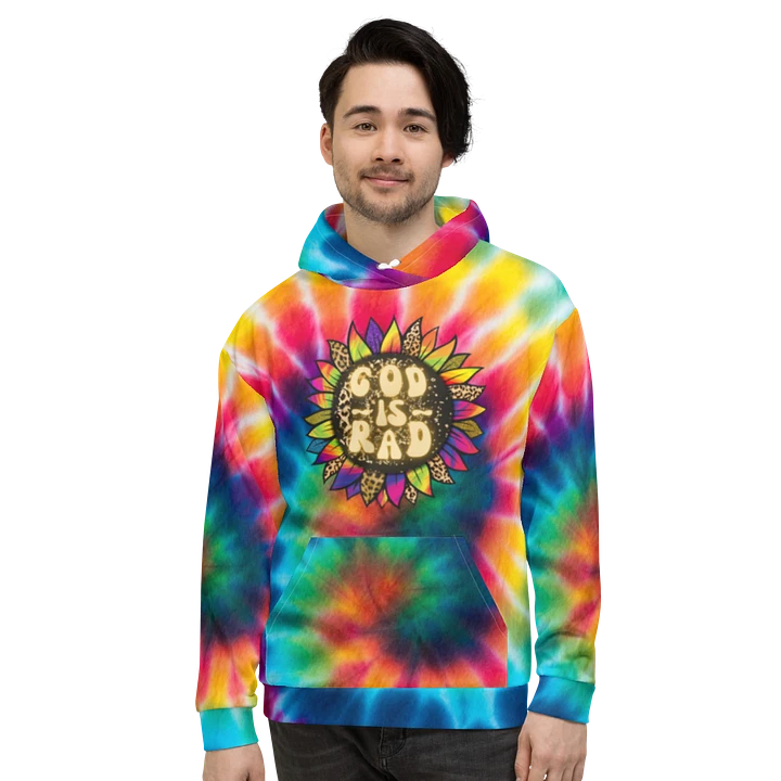 God Is Rad Tie Dye Leopard Sunflower Hoodie product image (2)