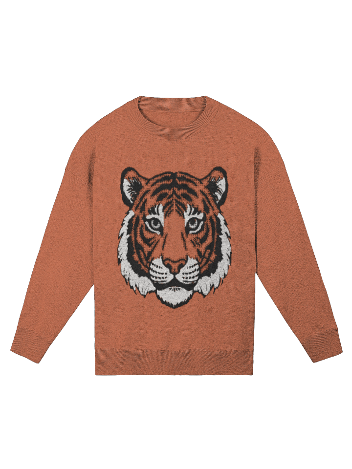 Tiger Jacquard Sweater – Relaxed Knit Pullover with Bold Wildlife Design product image (4)
