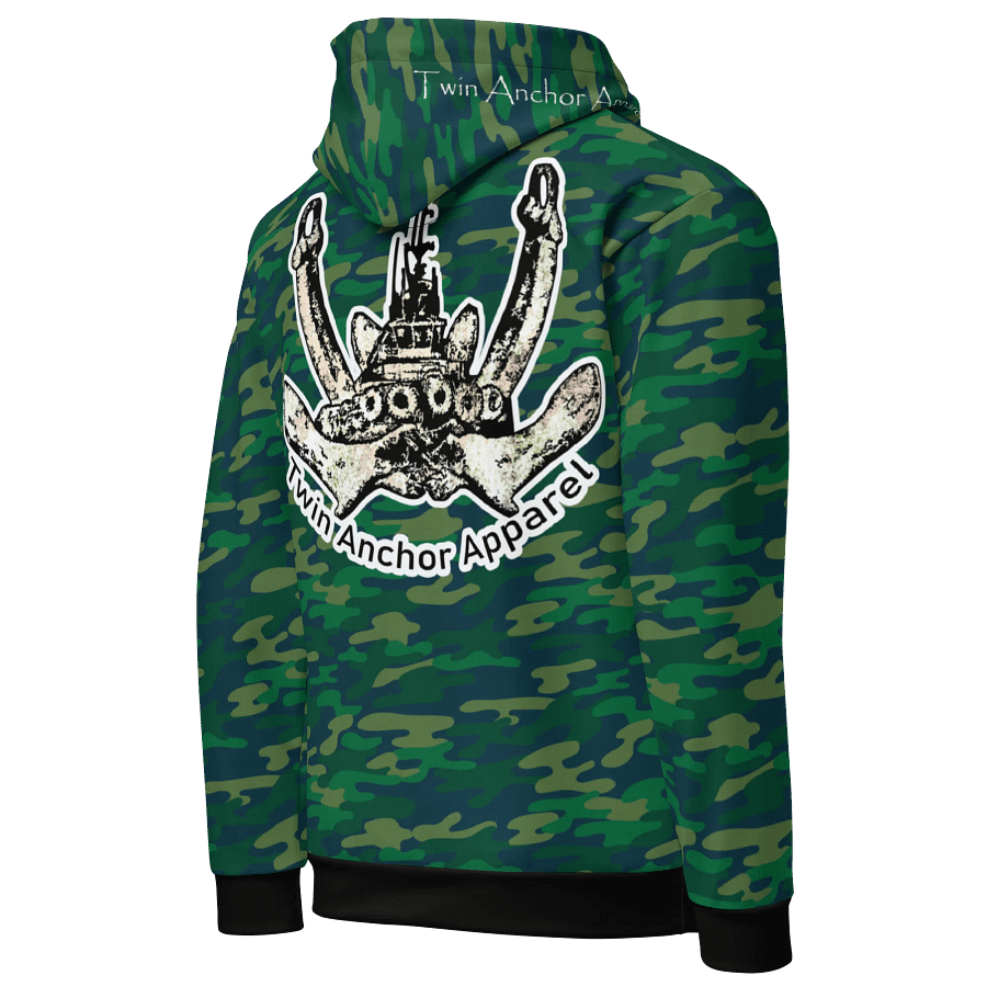 Teal Camouflage Twin Anchor Apparel Log Hoodie product image (5)