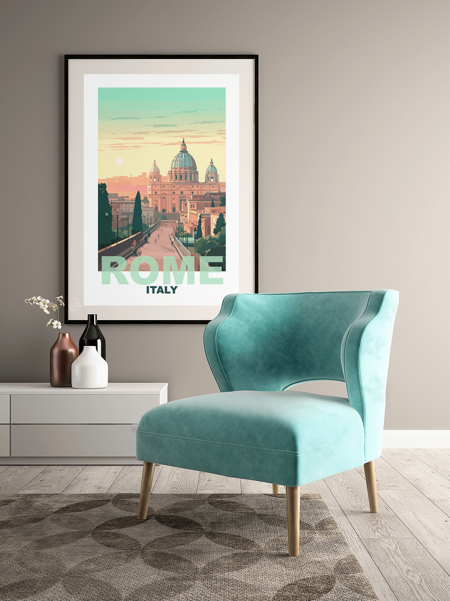 St. Peter's Basilica Vatican Cityscape, Rome Italy Sunset Poster, Historical Architecture Print, Italian Culture Wall Art, Travel Decor product image (4)