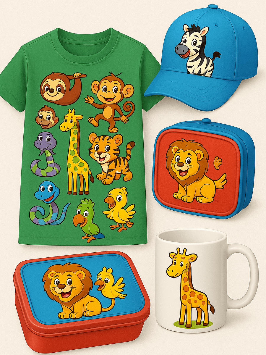 40+ Funny Jungle Animals Vector Graphics Instant Download product image (9)