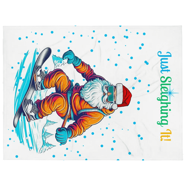 Santa Claus Snowboarding Blanket product image (1)